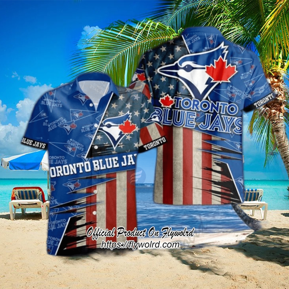 Toronto Blue Jays American Flag Logo Vacation Gift For Men And Women Gift  MLB hawaiian shirt - teejeep