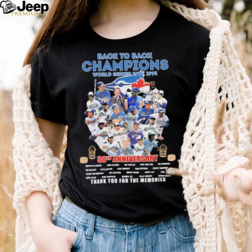 Toronto Blue Jays Back To Back Champions 30th Anniversary Thank You For The Memories Signatures Shirt