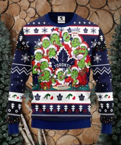 Toronto Maple Leafs 12 Grinch Xmas Day Ugly Christmas Sweater For Sport Fans Christmas Gift