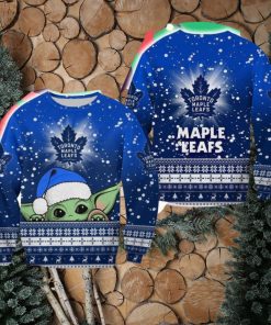 Toronto Maple Leafs Christmas Baby Yoda Sweater Best For Fans Gift Christmas Holidays