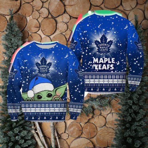Toronto Maple Leafs Christmas Baby Yoda Sweater Best For Fans Gift Christmas Holidays