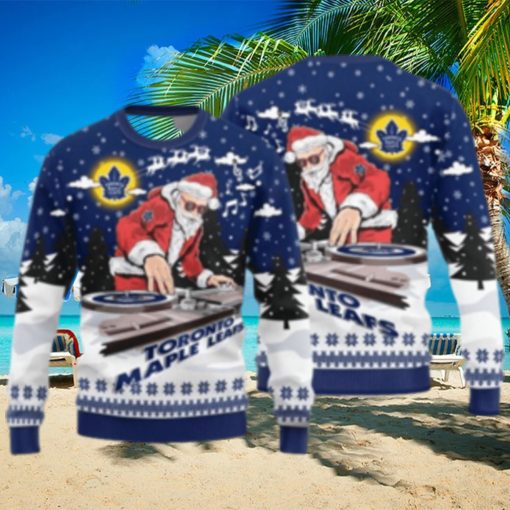 Toronto Maple Leafs Christmas Funny DJ Santa New Style Knitted Sweater