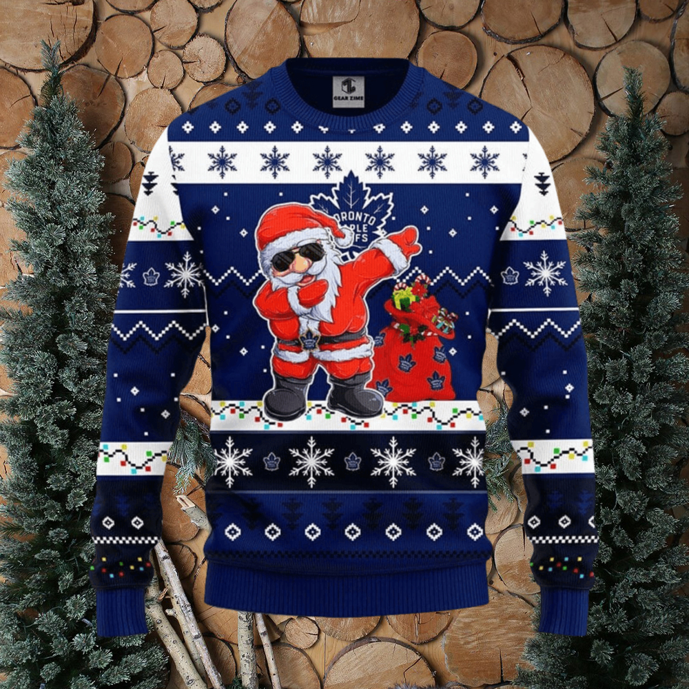 Toronto Maple Leafs Dabbing Santa Claus Xmas Ugly Christmas Sweater Best Christmas Gift Ideas