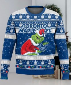 Toronto Maple Leafs Grinch AOP Ugly Christmas Sweater Christmas Gift For Men And Women