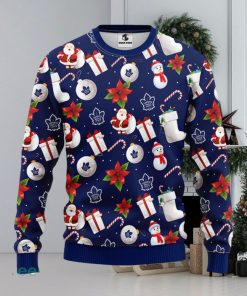 Toronto Maple Leafs Santa Claus Snowman Christmas Ugly Sweater