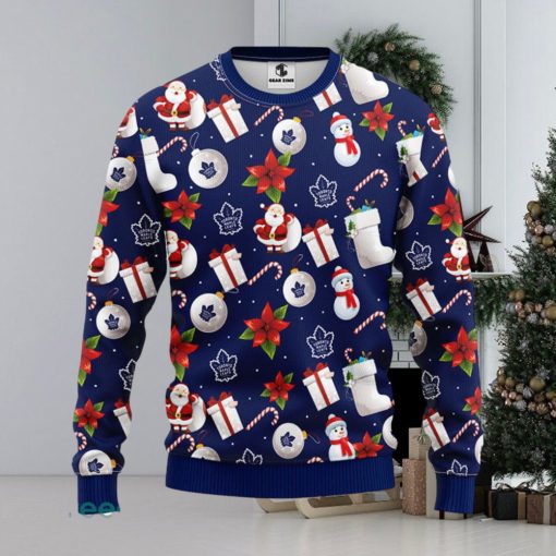 Toronto Maple Leafs Santa Claus Snowman Christmas Ugly Sweater