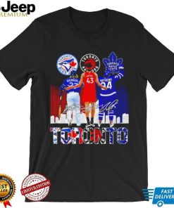 Toronto city Toronto Blue Jays Vladimir Guerrero Jr. Toronto Raptors Pascal Siakam Toronto Maple Leafs Auston Matthews signatures logo shirt