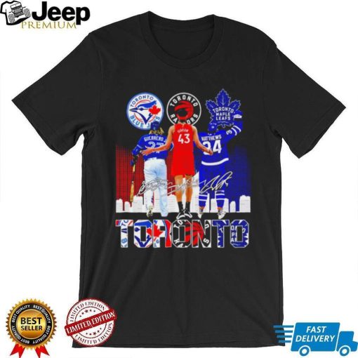 Toronto city Toronto Blue Jays Vladimir Guerrero Jr. Toronto Raptors Pascal Siakam Toronto Maple Leafs Auston Matthews signatures logo shirt