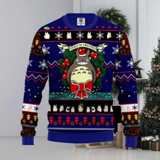 Totoro Ugly Christmas Sweater Blue Ideas For Men Women