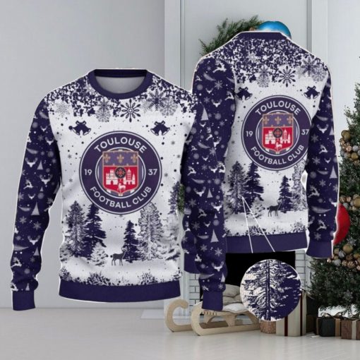 Toulouse Football Club Big Logo Pine Trees Big Fans Gift Christmas Sweater For Men And Women