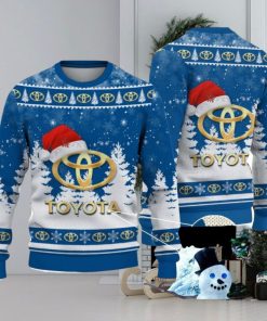 Toyota Blue Logo Wearing Santa Hat Christmas Gift Ugly Christmas Sweater Christmas Gift Ideas