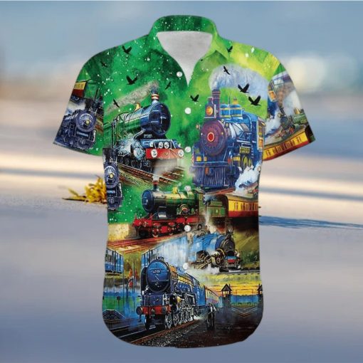 Train In The Summer Beautiful Blue Sky Unisex Hawaiian Shirtss