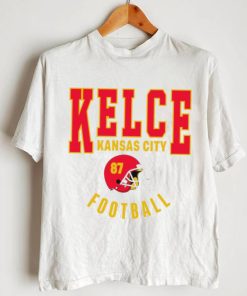 Travis Kelce Kansas City Chiefs football helmet logo retro shirt