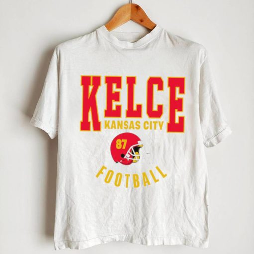 Travis Kelce Kansas City Chiefs football helmet logo retro shirt