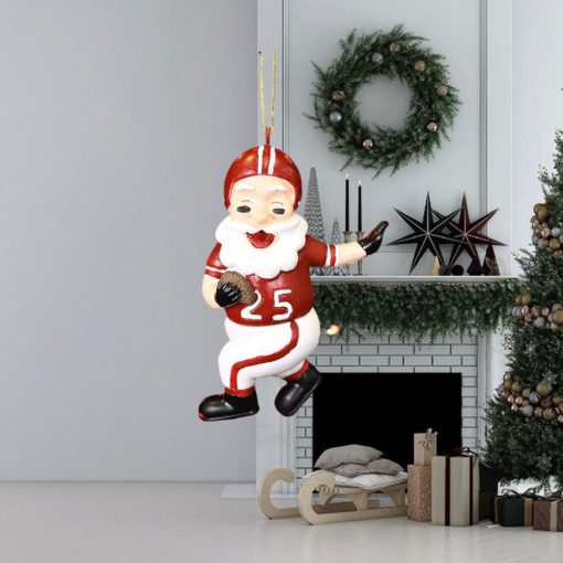 Tree Buddees Touchdown Santa Christmas Sports Football Ornament