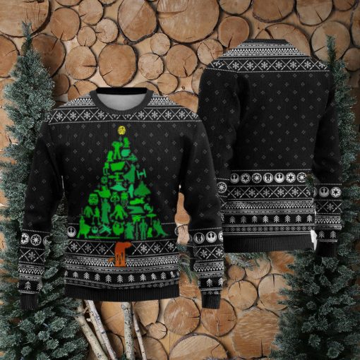 Tree Ugly Christmas Sweater Star Movie Character Gift For Men Women Superhero