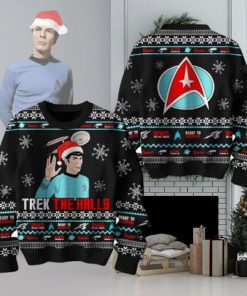 Trek The Halls Space The Final Frontier Ready To Discover Albert Condition Red Star Trek Ugly Sweater