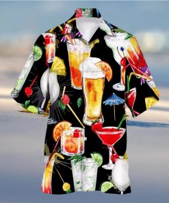 Trendy Drinks Print Men s Casual Short Sleeve Hawaiian Shirt Men s Shirt For Summer Vacation Resort Tops For Men