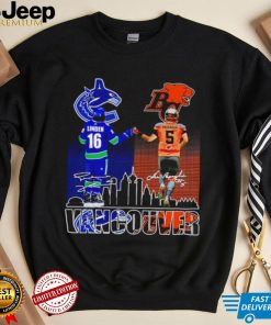 Trevor Linden and Lui Passaglia Vancouver Sport skyline signatures shirt