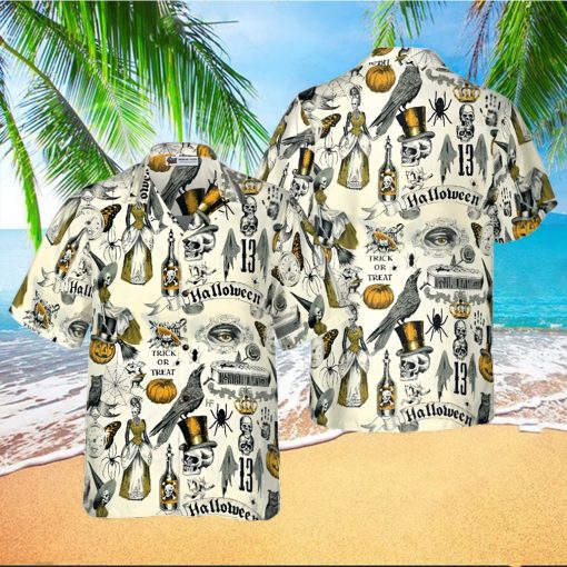 Trickery Halloween Pattern Hawaiian Shirt