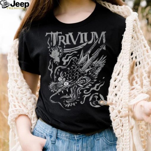 Trivium Screaming Dragon Black and White Tee Shirt