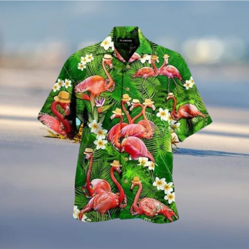 Tropical Aloha Flamingo Hawaiian Shirt Gift For Beach Vacation