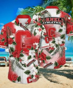 Tropical Aloha NCAA Cornell Big Red Hawaiian Shirt Hibiscus Flowers Gift For Dad