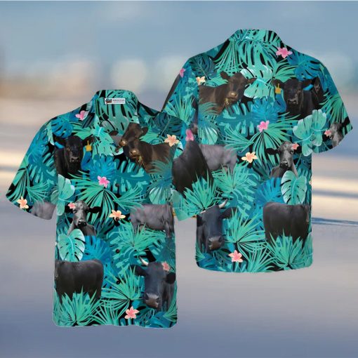 Tropical Black Cow Lover Hawaiian Shirt