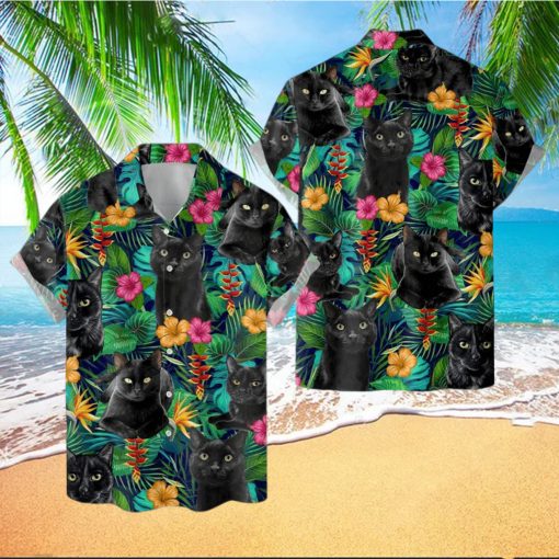 Tropical Cat Hawaiian Shirts For Men Women  Cat Lovers Gift Mens Casual Shirt