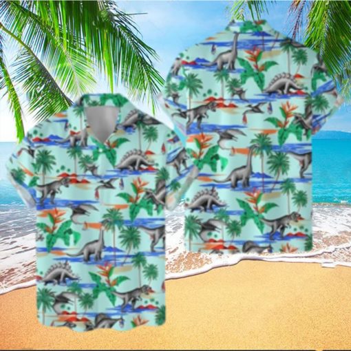 Tropical Dinosaur Hawaiian Shirt For Men Women Summer Aloha