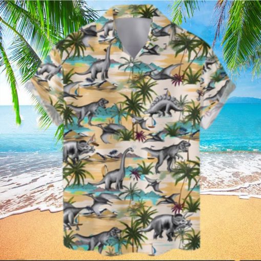 Tropical Dinosaur Hawaiian Shirts for Men Women Dinosaur