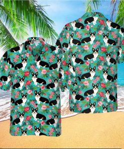 Tropical Floral Corgi Hawaiian Shirt