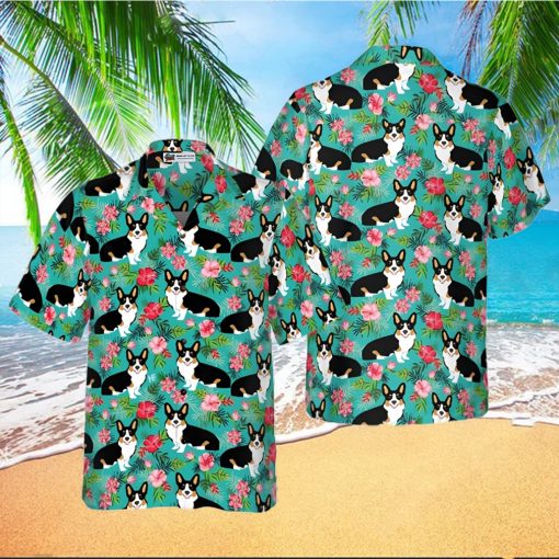 Tropical Floral Corgi Hawaiian Shirt