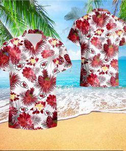 Tropical Flower Pattern On White Theme Hawaiian Shirt