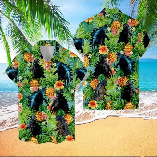 Tropical Godzilla Hawaiian Shirts For Men Women  Funny Hibiscus Hawaiian