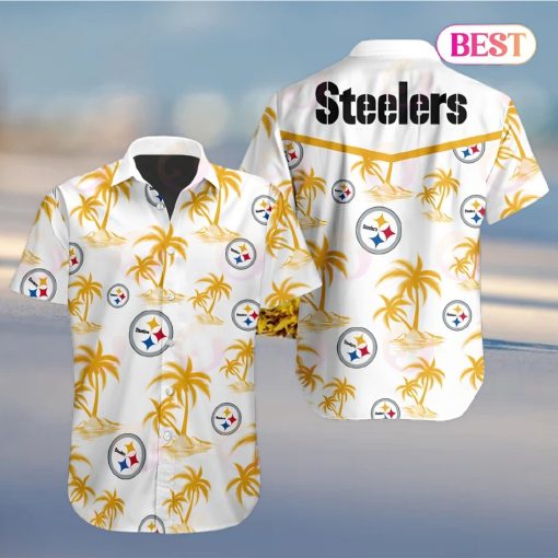 Tropical NFL Pittsburgh Steelers Button Shirt