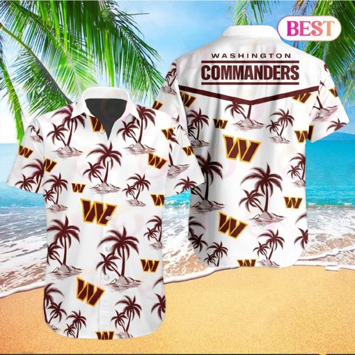 Tropical NFL Washington Commanders Button Shirt