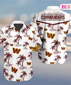 Tropical NFL Washington Commanders Button Shirt