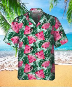 Tropical Palm Leaves Watermelon Hawaiian Shirt, Cool Watermelon Shirt For Men & Women