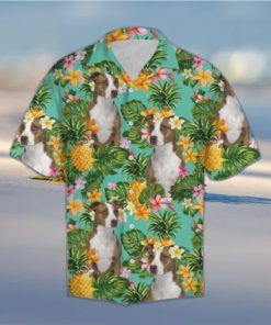 Tropical Pineapple American Pit Bull Terrier Hawaiian Shirt Summer Button Up