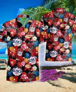 Tropical Pineapple And Busch Light Apple Beer Set 3D Hawaiian Shirt And Short Gift For Men And Women