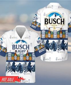 Tropical Pineapple Busch Light Short Sleeve Hawaiian Shirt