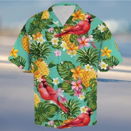 Tropical Pineapple Cardinal Hawaiian Shirt