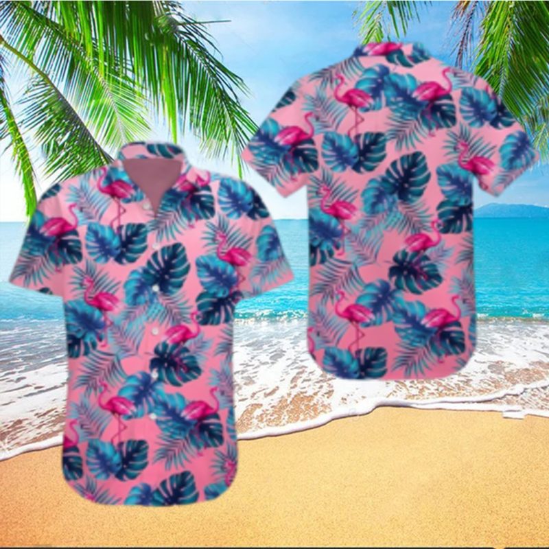 Tropical Pink Flamingo Pink Unique Design Unisex Hawaiian Shirt
