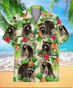 Tropical Racoon 3D 3D Hawaiian Shirt