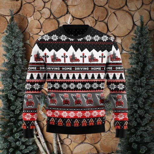 Truck Driving Home Best Gift Ugly Christmas Sweater