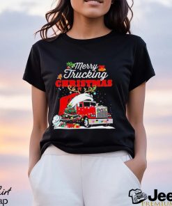 Trucker Christmas Merry Trucking Christmas Trucker T Shirt