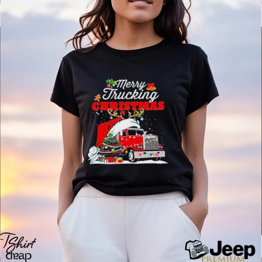 Trucker Christmas   Merry Trucking Christmas Trucker T Shirt