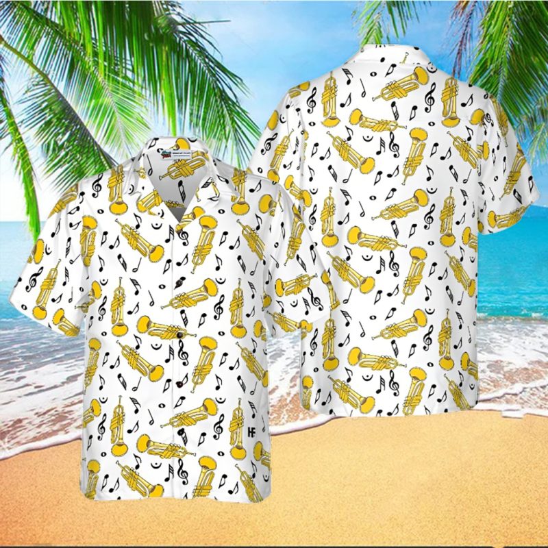 Trumpet Seamless Pattern Shirt For Men Hawaiian Shirt