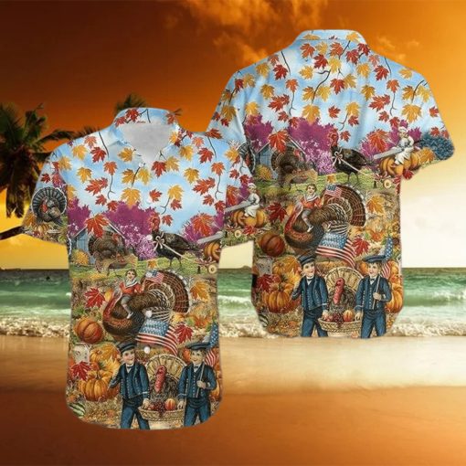 Turkey Give Thanks Thanksgiving Hawaiian Shirt